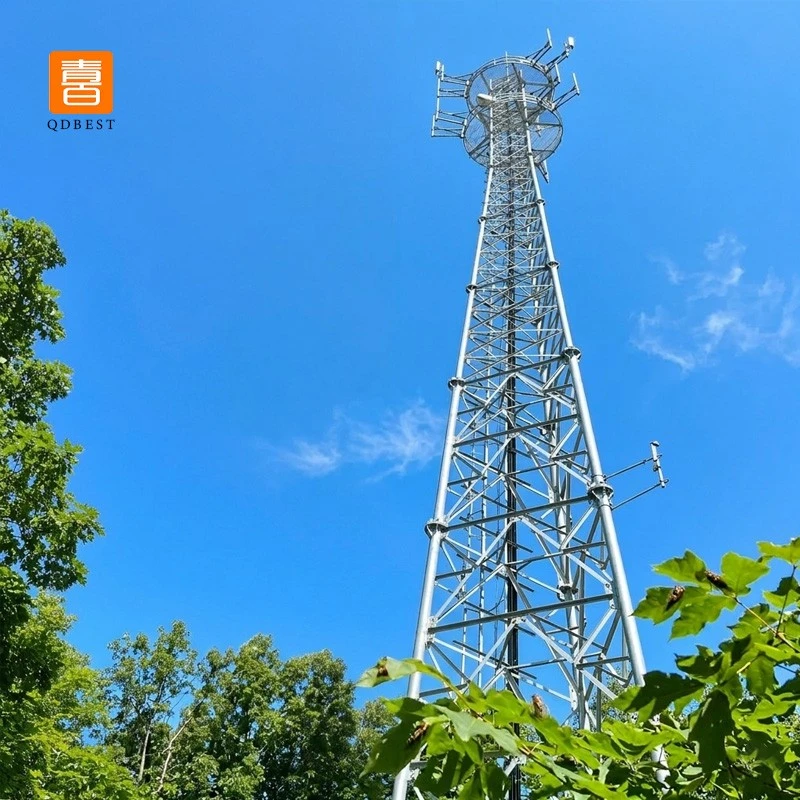 Triangular Self Supporting Communication Steel Tubular Tower supplier