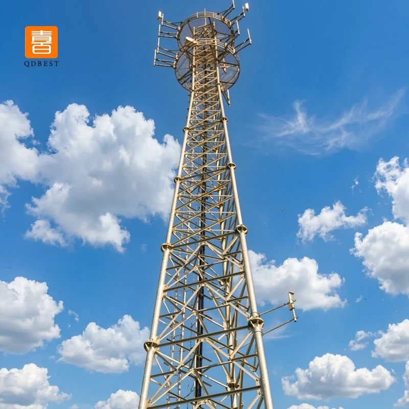 info-1-1 Triangular Self Supporting Communication Steel Tubular Tower factory